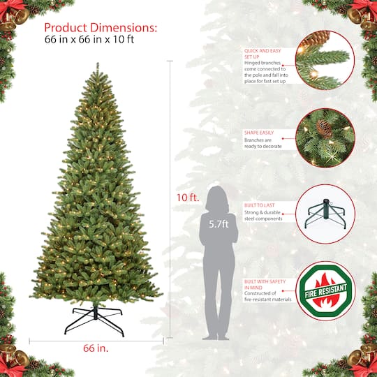 10ft. Pre-Lit Berkshire Fir Artificial Christmas Tree, Clear Lights